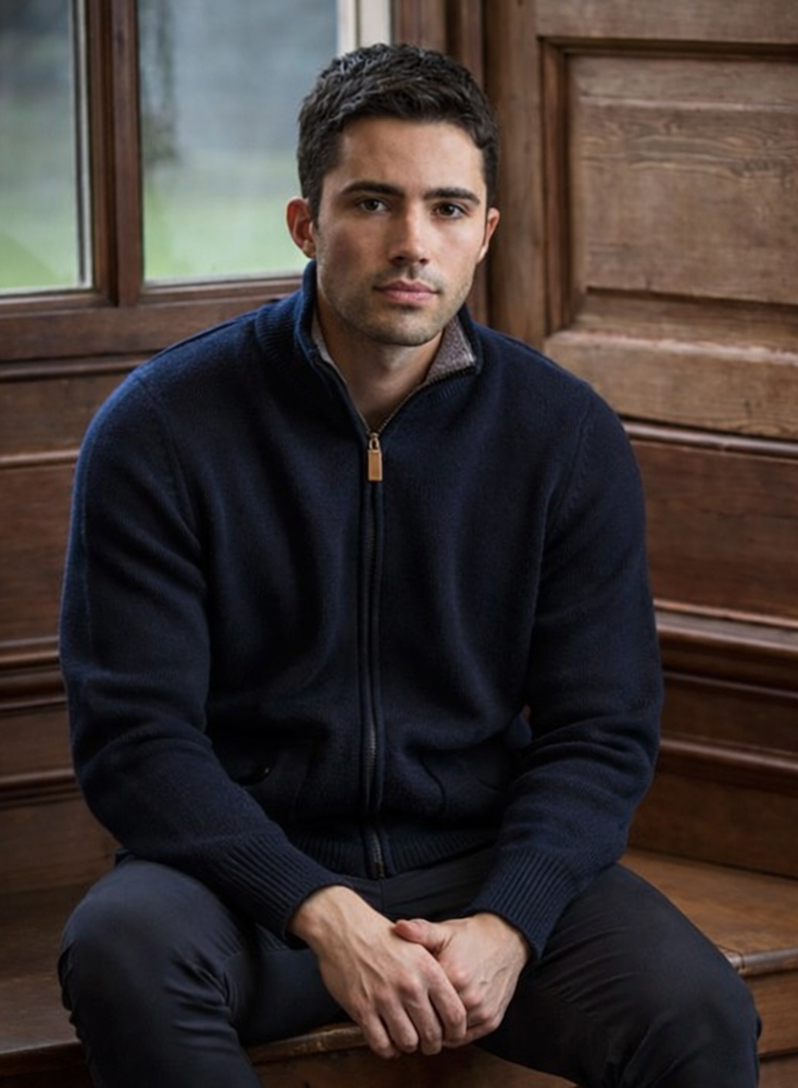 William Lockie Men's Lambswool Zip Jacket | 4 Ply Scottish Knitwear